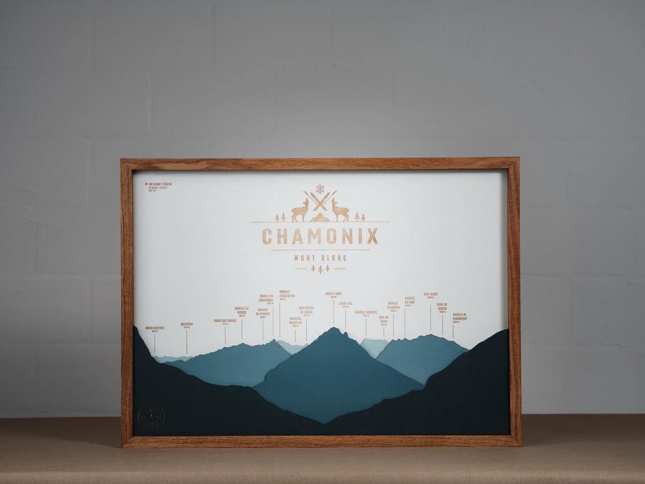Panorama Wood Map - Chamonix Mont-Blanc
