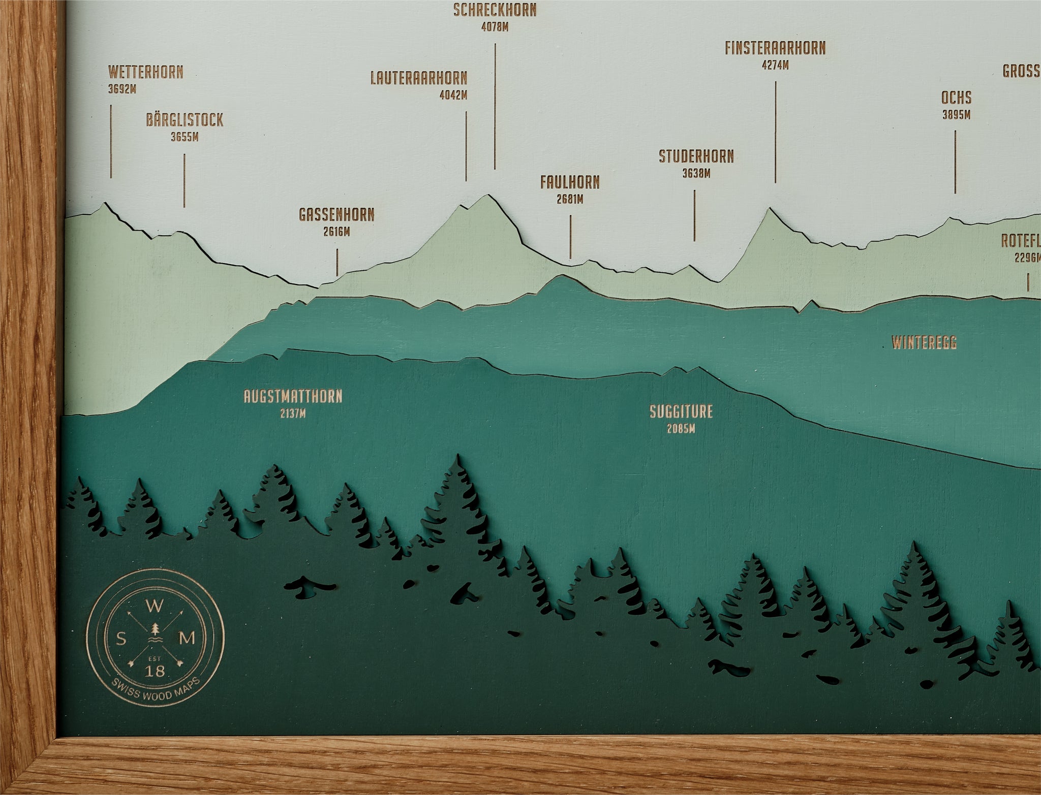 Panorama Wood Map - Bernese Oberland