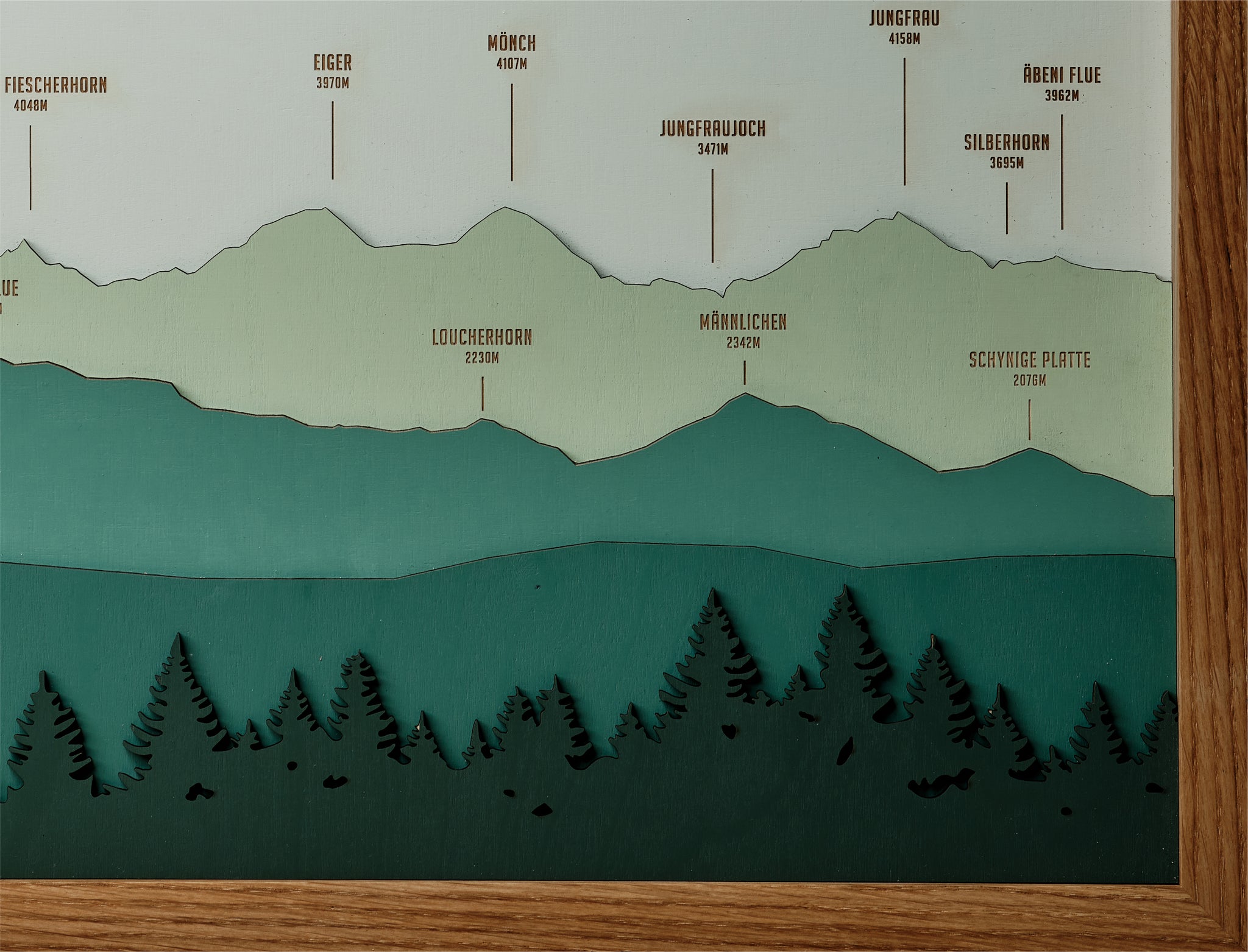 Panorama Wood Map - Bernese Oberland
