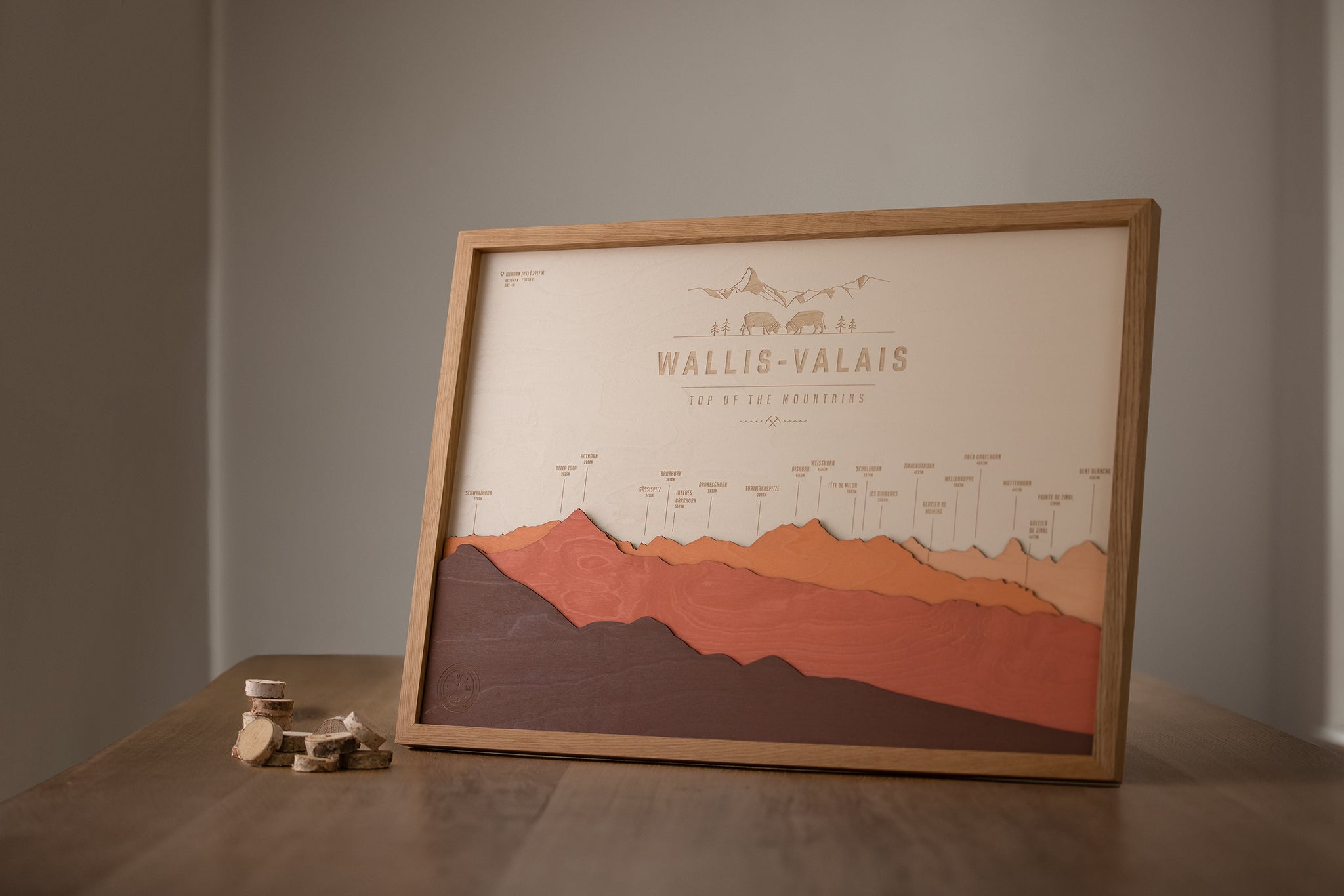 Panorama Wood Map - Wallis / Valais