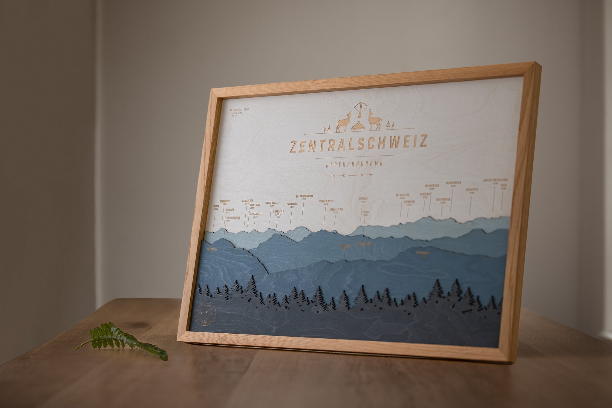 Panorama Wood Map - Central Switzerland