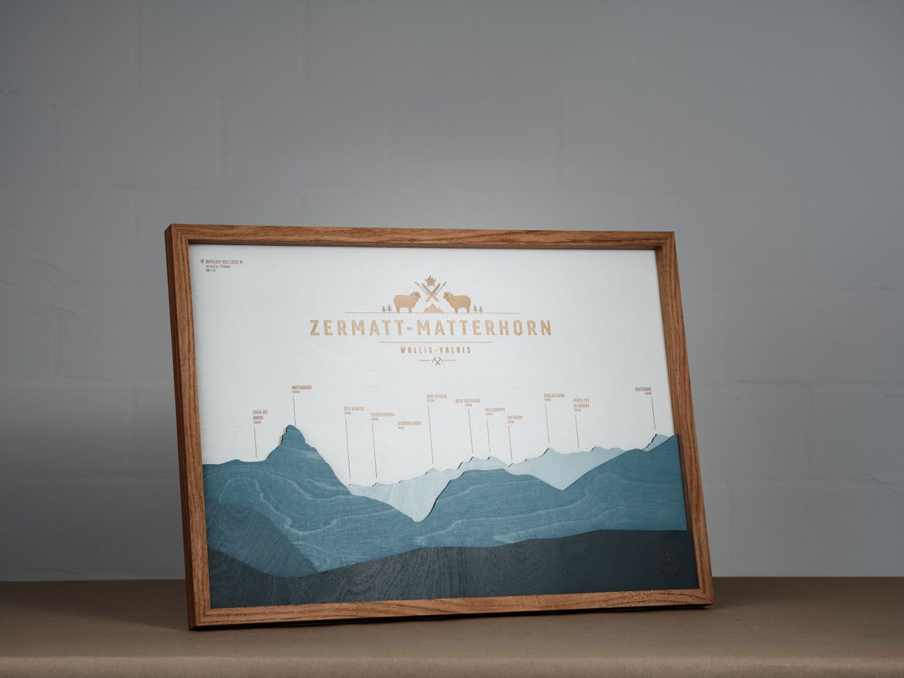 Panorama Wood Map - Zermatt Matterhorn